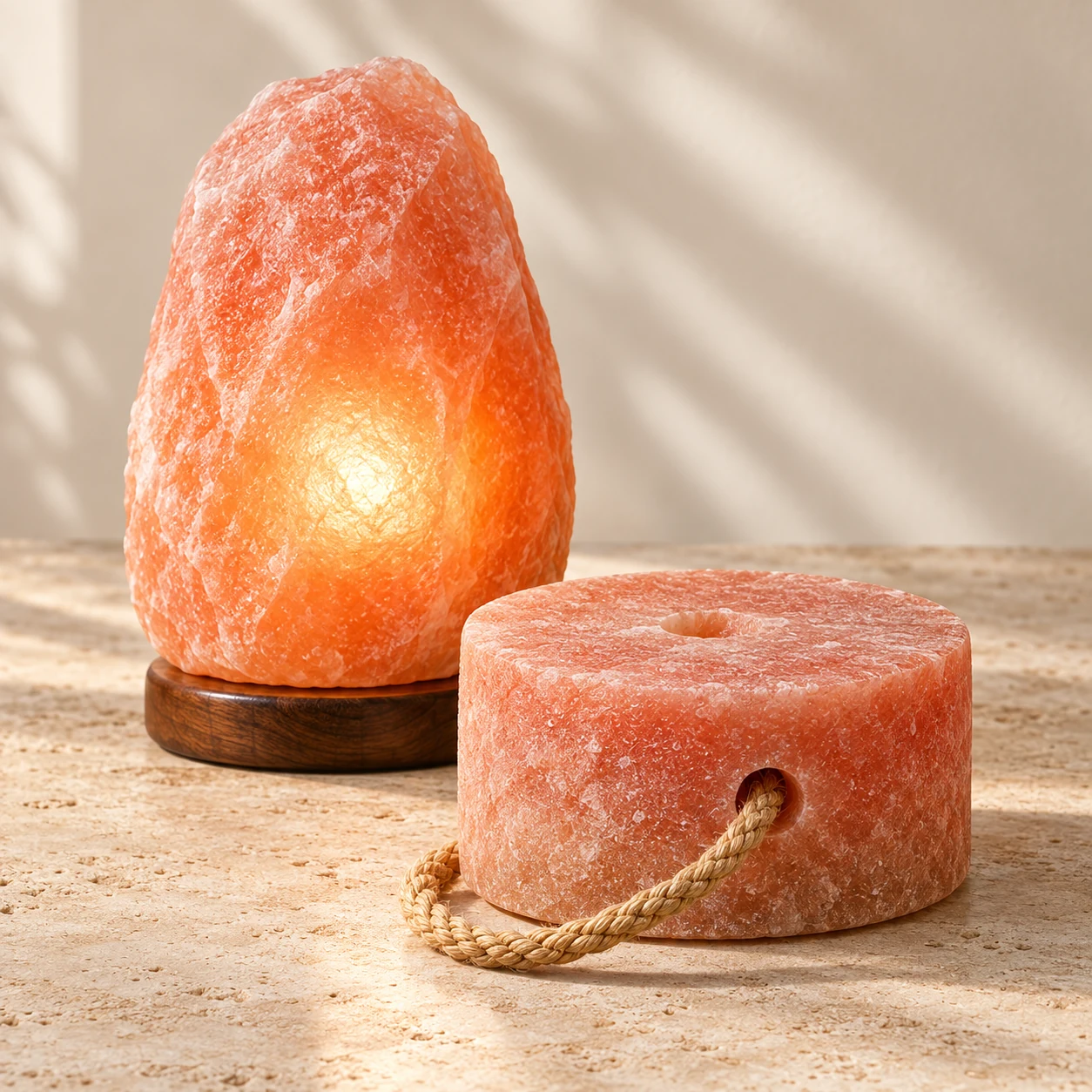 Himalayan salt lamps & lick blocks product presentation from Pink Essence Global